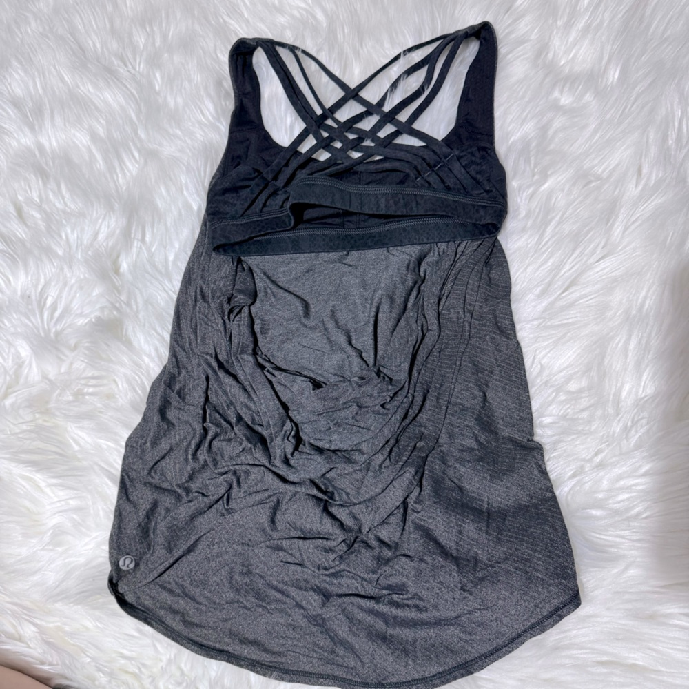 Lululemon grey open back tank size 4‎